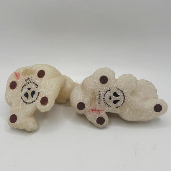 Vintage Quarry Critters Clyde and Cameron the Cats Stone Figurines Second Nature - Picture 9 of 9